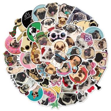 Imagem de Adesivos Pugs Puppys Dog, vinil impermeável, anime, 50 unidades - yiwe