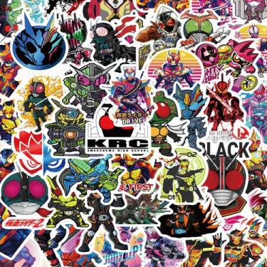 Imagem de Adesivos Kamens Riders Anime Cartoon 50 peças de PVC impermeável - Yiw