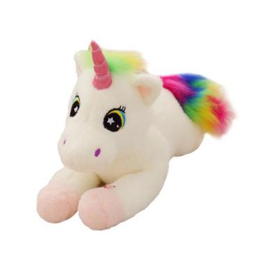 Imagem de Boneca de brinquedo de pelúcia Luminous Unicorn White Horse 40cm - yiw