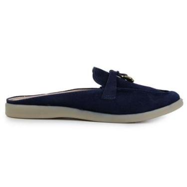 Imagem de Mule Feminino Suzana Santos Camurça Azul Navy - 4765-Feminino