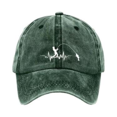 Imagem de Boné De Beisebol Unissex Retrô Com Estampa De Pesca, Proteção Solar, C