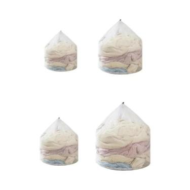 Imagem de Saco De Lavanderia De Rede Grossa Com Cordão, Organizador De Roupas Su