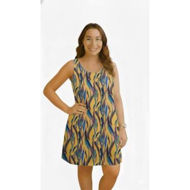 Imagem de Vestido de Liganete - Malha Fria - estampado Estampa:DesfolhadaTamanho