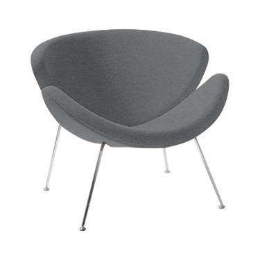 Imagem de Poltrona Design Trevo Linho Cinza Base Inox