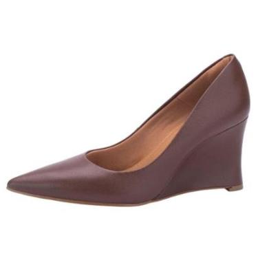 Imagem de Sapato Feminino Anabela Salto Medio Macio Elegante Lia Line-Feminino