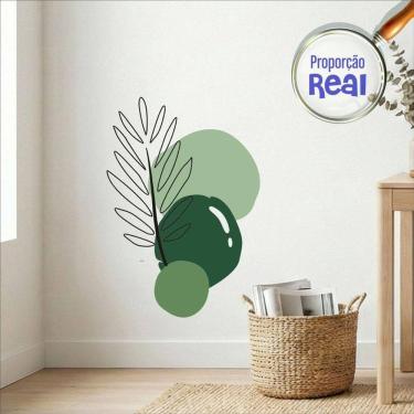 Imagem de Adesivo Floral Boho Verde Estilo Nórdico 55x80 Minimalista Mod.02