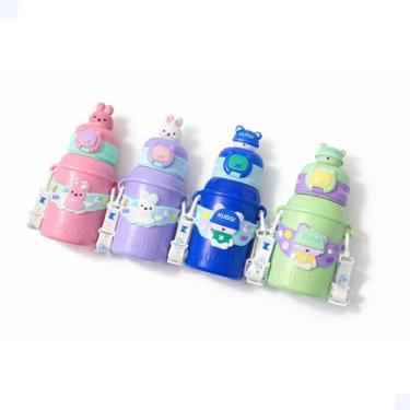 Imagem de Garrafa Termica Infantil 450mL de Aço Inox com Case 3D, Lilás