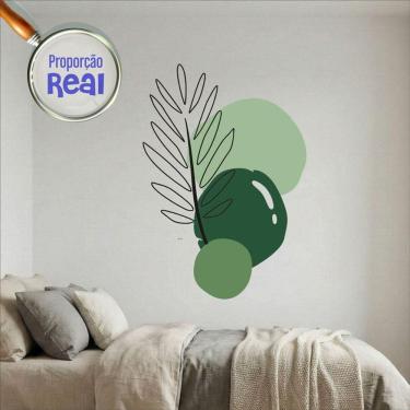 Imagem de Adesivo Floral Boho Verde Estilo Nórdico 130x90 Minimalista Mod.02