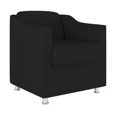 Imagem de Kit 2 Poltronas Sofá Decorativas Cuba Cílios Corino Preto Click Mimos