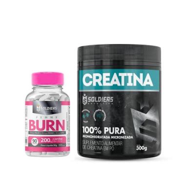 Imagem de Kit Creatina 300g e Termogênico Femme Burn Soldiers Nutrition