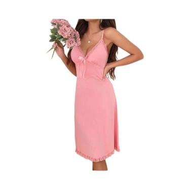 Imagem de Conjunto De Lingerie Sexy Feminina Com Camisola De Renda E Tanga, Alça