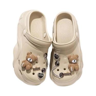 Imagem de Sandálias Femininas DIY Com Corrente Prateada E Decoração De Urso, Est