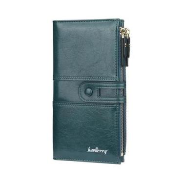 Imagem de Carteira Longa Feminina De Couro PU, Porta-cartões, Carteira Clássica 