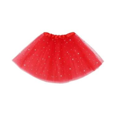 Imagem de Saia Tutu Curta De Tule Com Estrelas Em 3 Camadas Para Meninas, Fantas