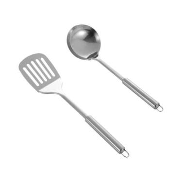 Imagem de Espátula De Cozinha Anti-Queimadura Em Aço Inoxidável, Colher De Arroz