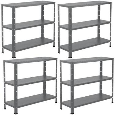 Imagem de 4 Estante Para Livros Sala Loja Quarto Estoque Almoxarifado Escritório