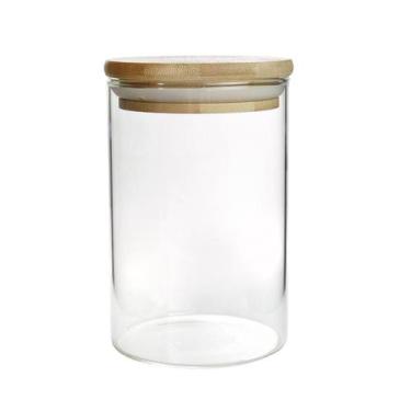 Imagem de Pote hermético de vidro com tampa de bambu 450ml - Wincy