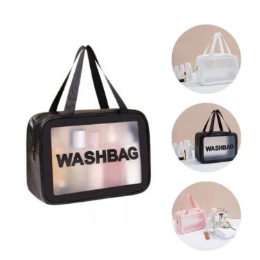 Imagem de Kit 06 Necessaire Organizadora Top Rio Comercial 30CMx20CM em Poliéster para Maquiagem Academia Unissex