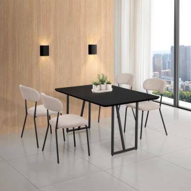 Imagem de Conjunto para Sala de Jantar com 4 Cadeiras Betina - Aço Nobre Móveis