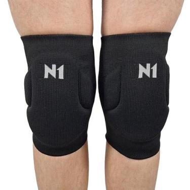 Imagem de Joelheira N1 Vôlei Slide II Knit 3D Unissex, Preto, P