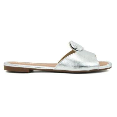 Imagem de Tamanco Moleca Original Rasteirinha Baixa Moda Feminino 557, 35, Prata