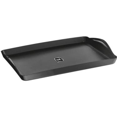 Imagem de Kit 12 Bandejas para Servir de Plástico Plus UZ Retangulares Pretas Ca