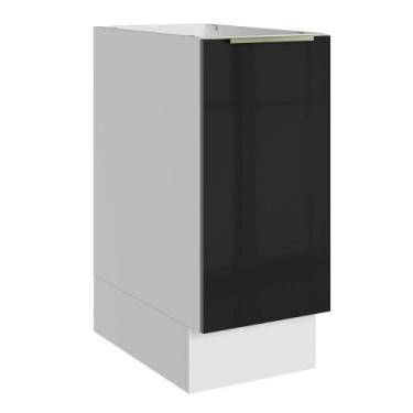 Imagem de Balcão De Cozinha 35 Cm 1 Porta (sem Tampo) Branco/preto Lux Madesa Br