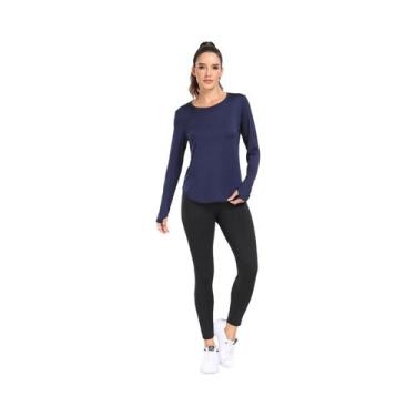Imagem de Camisetas Femininas De Manga Longa Com Proteção UV, Roupas Respiráveis