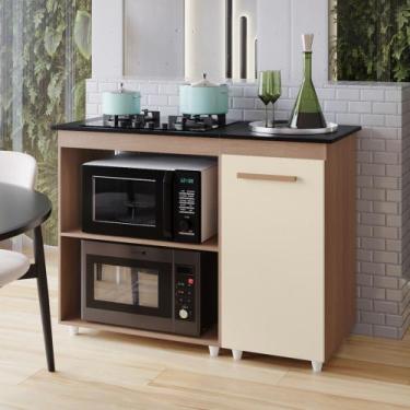 Imagem de Balcão Para Cooktop Soraia 114cm 04 Bocas 01 Porta Tampo Recortado Sav