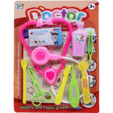 Imagem de Brinquedo Kit Médico Infantil Doctor com 9 Peças para Faz de Conta Seg
