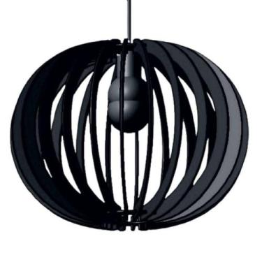 Imagem de Luminária Teto Tipo Pendente Lua Cheia Mdf - Completa Cor: Preta - LEN
