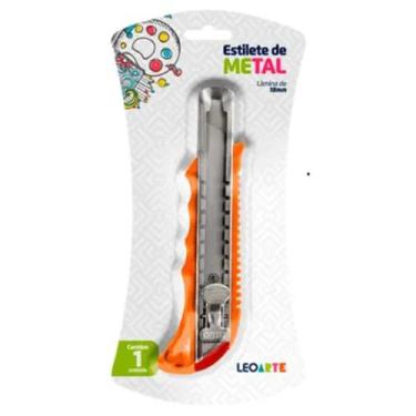 Imagem de Estilete largo em metal lamina 18mm cores - leonora, Laranja