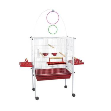 Imagem de Gaiola Para Calopsitas Viveiro Triplex Com Rodinha Jel Plast, Vermelho