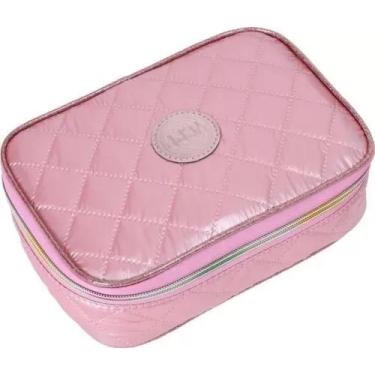 Imagem de Estojo Matelasse Metalizado Box Feminino 100pens Juvenil - Yepp, rosa