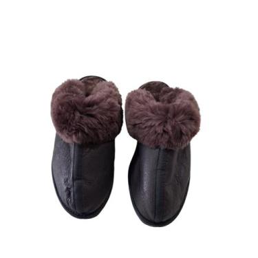 Imagem de Pantufa Chinelo de Lã Pele Natural 100% Carneiro - Armazém de Couros &