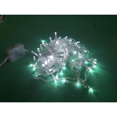 Imagem de Pisca de Natal Cascata 100 Lâmpadas Led Branco 127v 8 Modos - 95736 - 