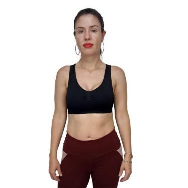 Imagem de Top Selene Sem Costura Nadador Preto Feminino, G, Preto