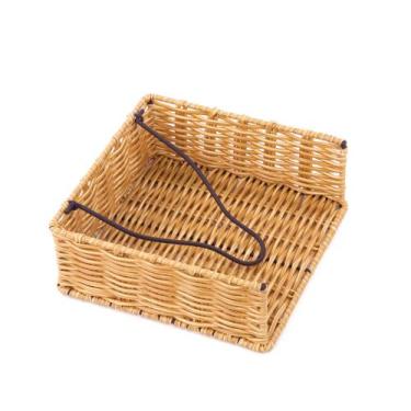 Imagem de Porta Guardanapo Com Peso Rattan Iron Metal Trançado Fibra - MimoStyle