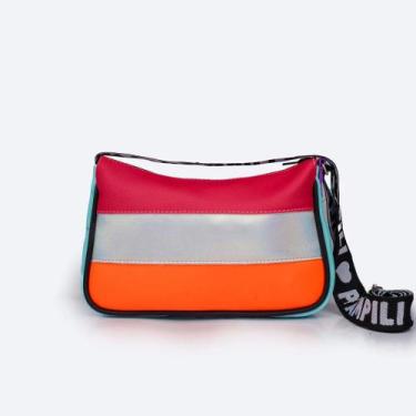 Imagem de Bolsa Infantil Pampili Baguete Holográfica Colorida 600.1150, Preto