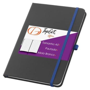 Imagem de Caderneta Classic 14x21cm 80 Fls Pautadas - TopGet, Preto e Azul