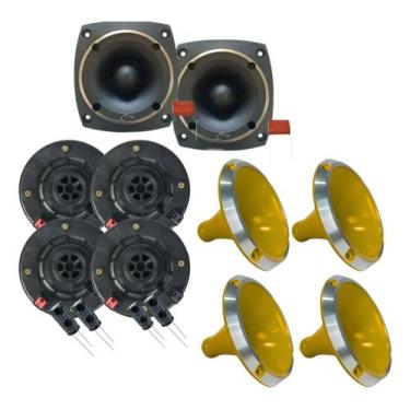 Imagem de Kit corneteira 4x2 compet completo corneta aluminio cor:amarelo, AMARE