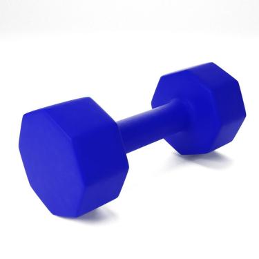 Imagem de Halter Octogonal Cement Ps 3kg para Musculação Funcional e Flexibilidade Azul Kikos