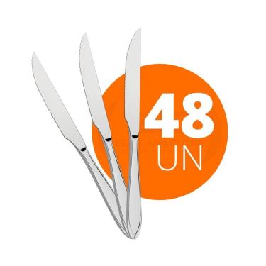 Imagem de Kit 48 Facas para Churrasco Laguna 6390618 em Aço Inox para Restaurante e Residência Tramontina