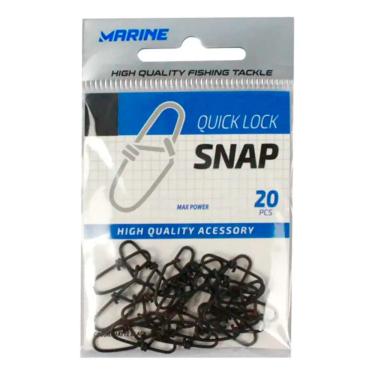 Imagem de Snap Marine Quick Lock n°1 20 Pçs 15Kg Aço Black Nickel Predadores Duplo Robusto
