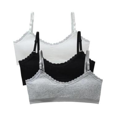 Imagem de Sutiãs De Treinamento Para Meninas Com Renda, Algodão Macio, Acolchoad