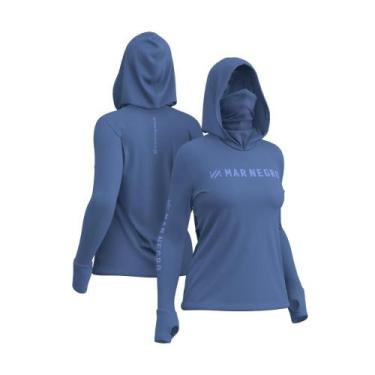Imagem de Camisa de Pesca Feminina X Protect 360 Capuz Buff Mar Negro -, Celeste