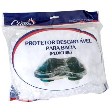 Imagem de Santa Clara, Protetor Descartável para Bacia de Pedicure, Plástico Resistente, Uso Profissional, Trasparente, 50 Unidades
