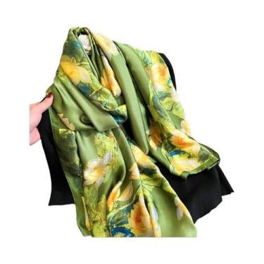Imagem de Lenço de Seda Feminino - Design de Luxo para Praia e Verão (85x180cm),
