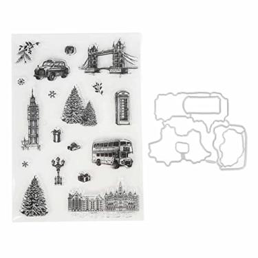 Imagem de Carimbo transparente de borracha para criação de cartões, faça você mesmo, com molde de corte para álbum de fotos de scrapbook de cartões