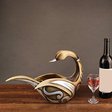 Imagem de Pkfinrd Estantes de vinho de resina para casa de pato, vinho, armário, varanda, decoração de casa, decoração de móveis, 42 x 15 x 30 cm